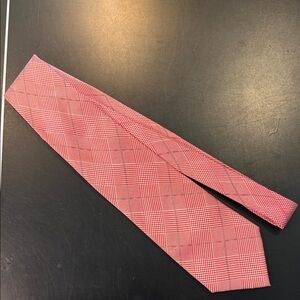Bijoux Terner Red Plaid Tie 100% Silk Hand made